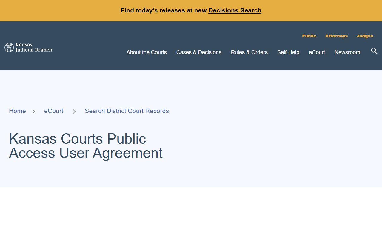 Wilson County Clerk of the District Court public access portal user agreement source