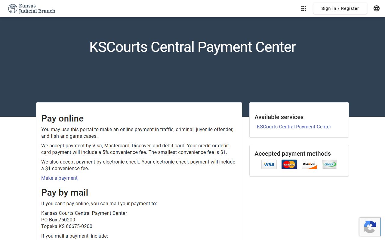 Wilson County court dockets Kansas Central Payment Center access