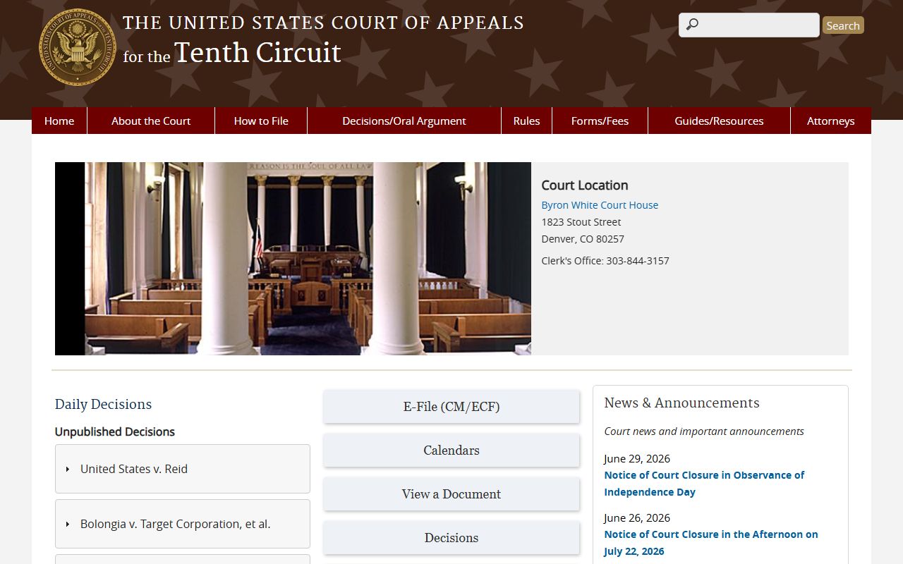 Wilson County court records Tenth Circuit federal appeal access