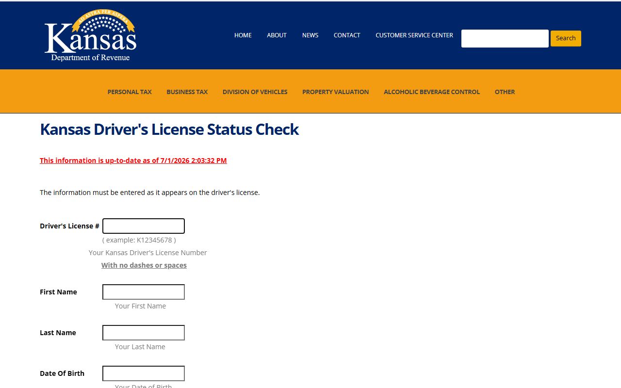Wilson County inmate records Kansas driver status reference