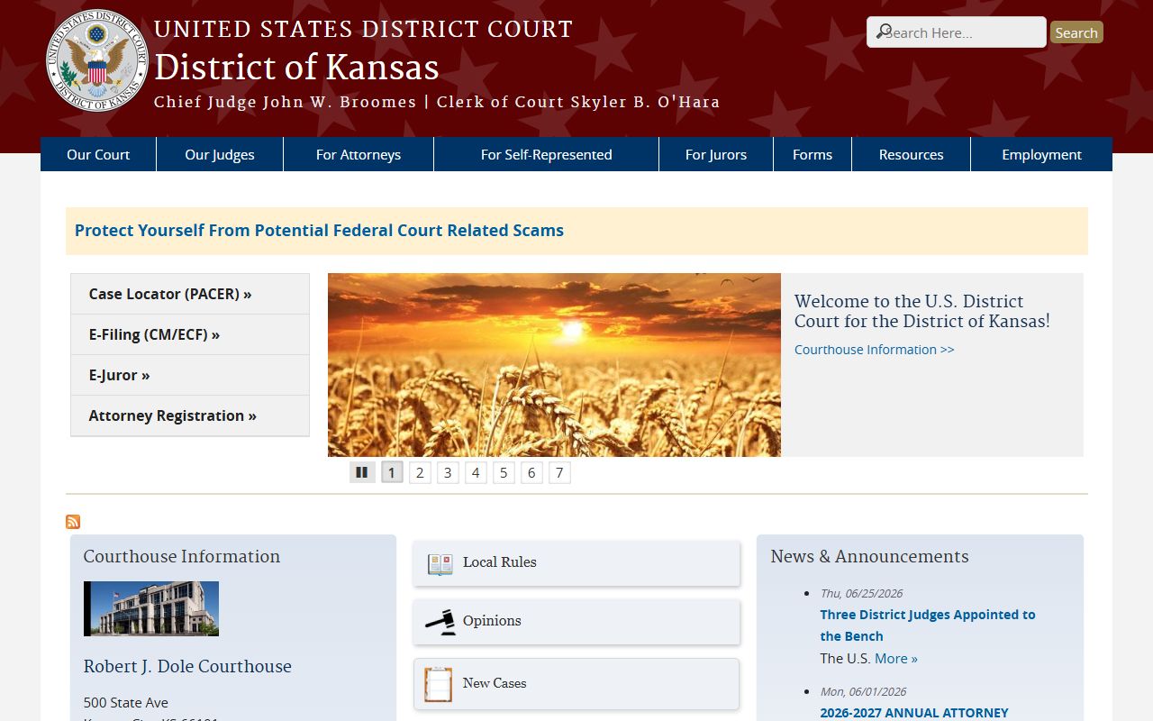 Wilson County warrant records U.S. District Court for Kansas